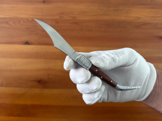 2.7" Arabian Style Folding Pocket Knife Red Wood Scales Spanish Navaja Slipjoint