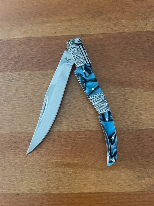 4.3" Arabian Style Navaja with Ratchet Pocket Knife Acrylic Scales From Spain