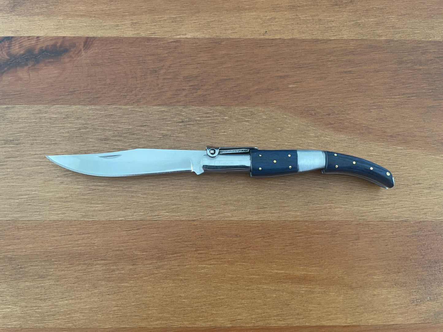 3.14" Arabian Folding Pocket Knife Blue Wood Scales Navaja Handcrafted in Spain
