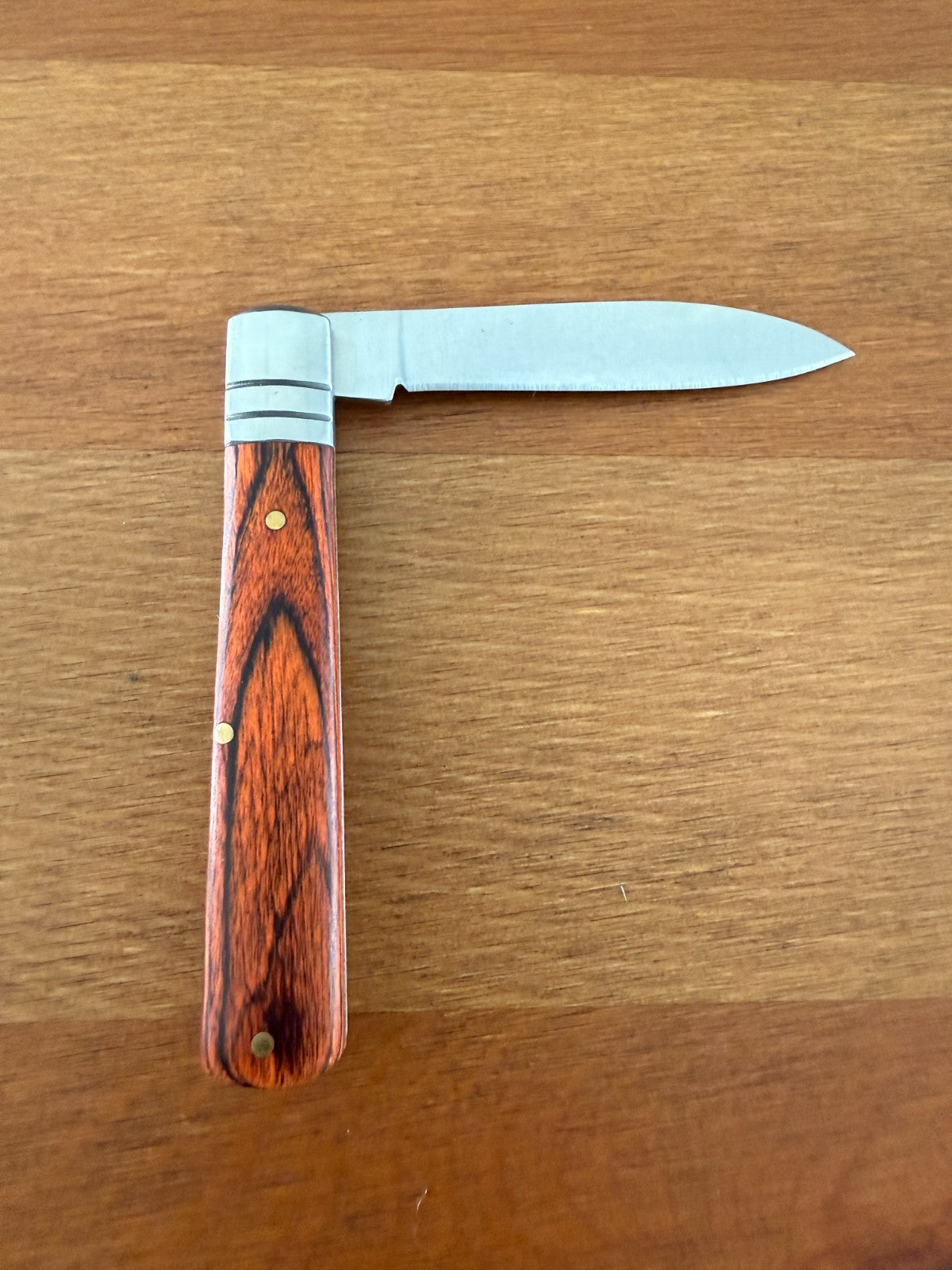 2.75" Spanish Navaja Albacete Classic Pocket Red Stamina Wood Scales Slipjoint