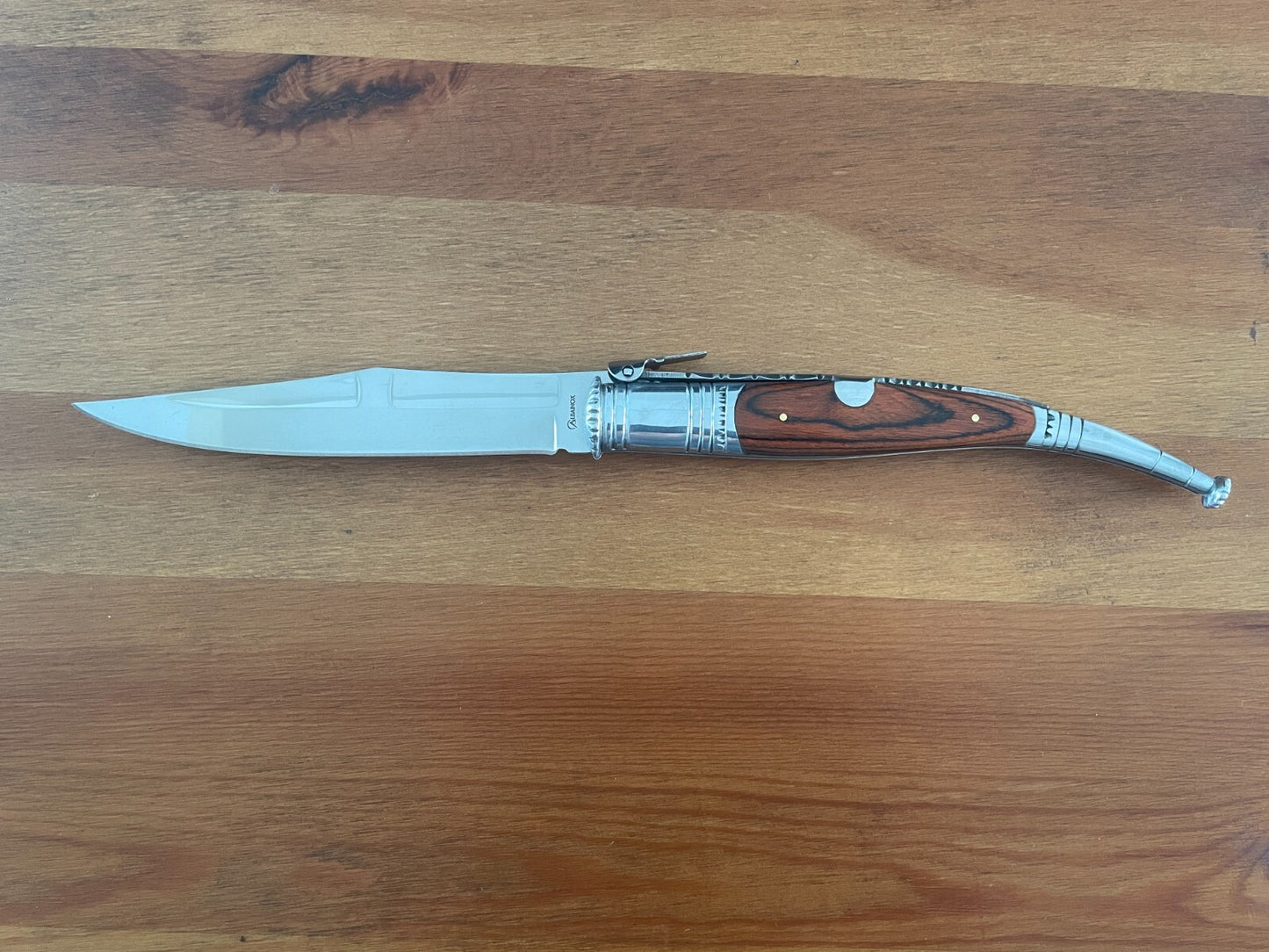 6” Spanish Navaja Serrana Folding Pocket Knife Red Stamina Wood Handle