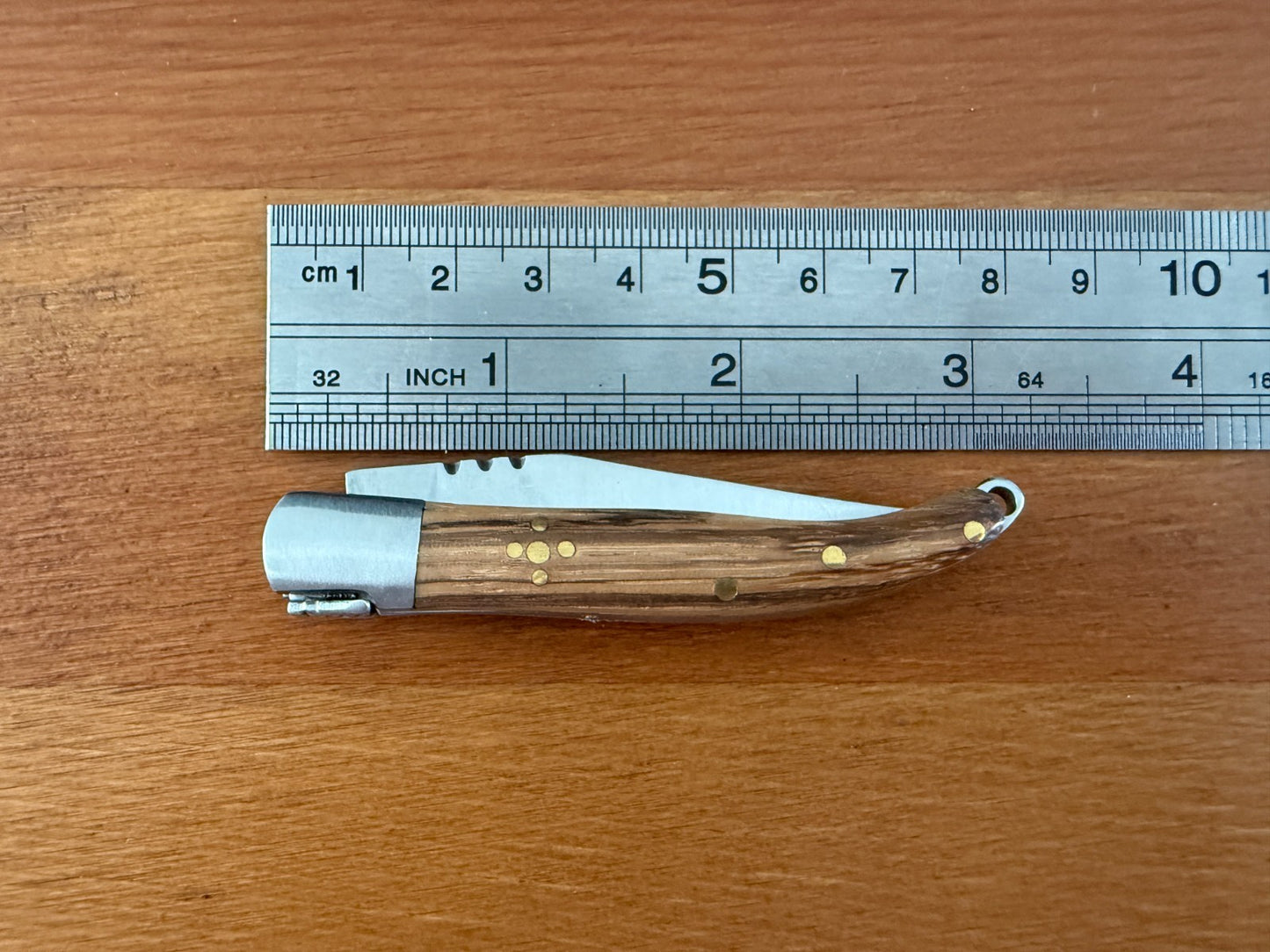 2.4” Stainless Steel Blade Navaja Laguiole Inox Pocket Knife Olive Wood Scales