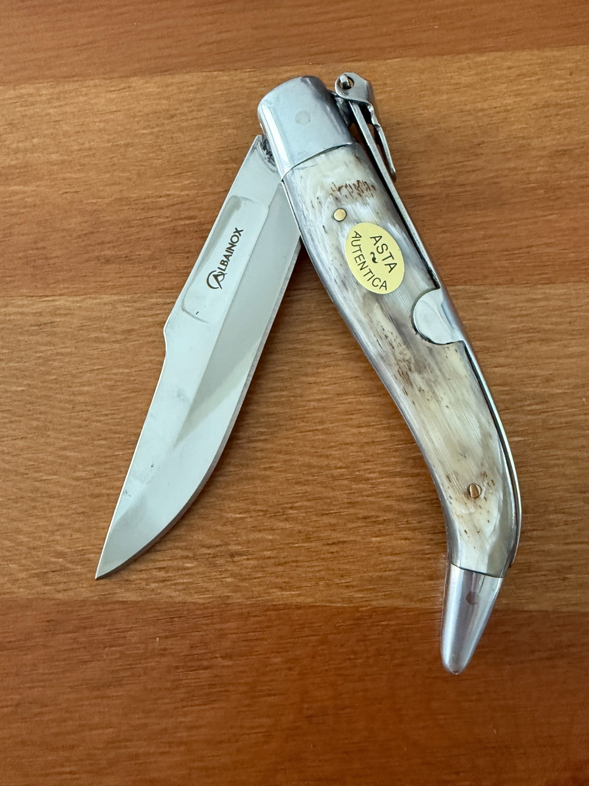 3.7" Spanish Navaja Teja Albacete Folding Pocket Knife Genuine Bull Horn Scales