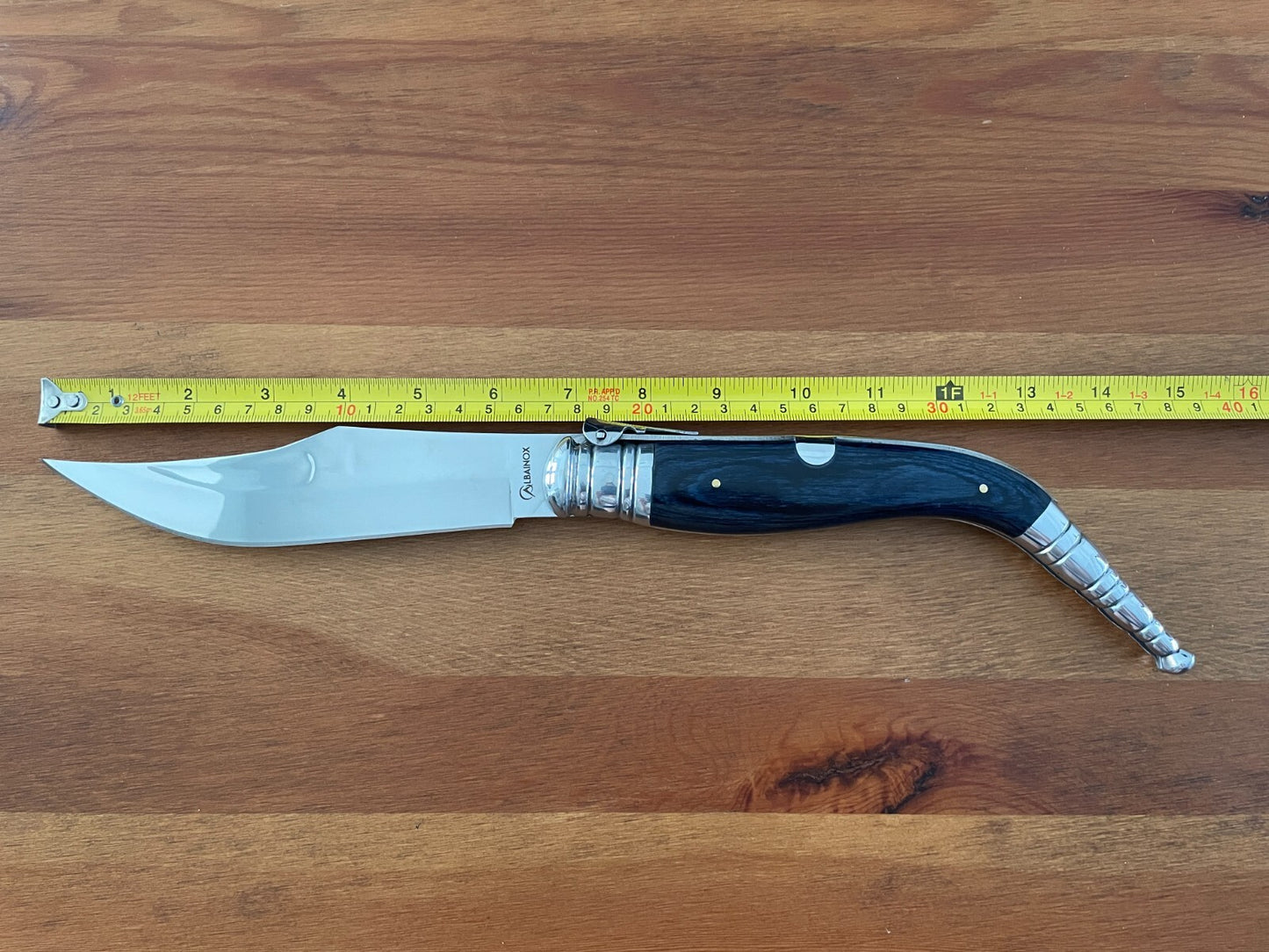 6.5" Spanish Navaja Sevillana Pocket Knife Blue Stamina Scales with Ratchet