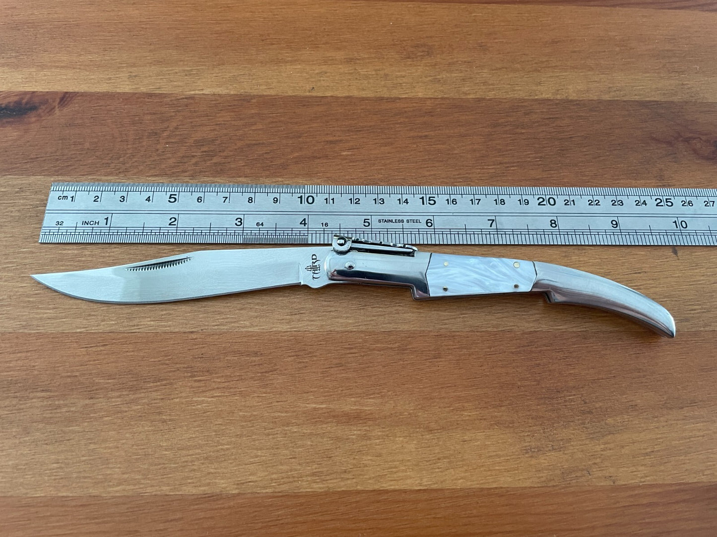 4.3" Arabian Style Navaja with Ratchet Pocket Knife Pearl Silk Model From Spain