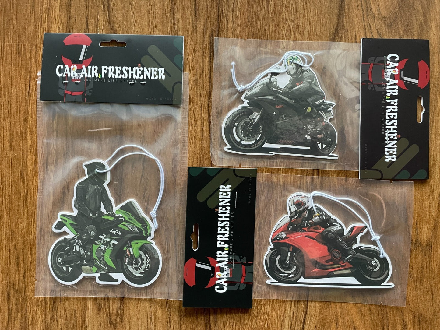 Car air freshener motor bike cool design wheels car fragrance - 3 Pack