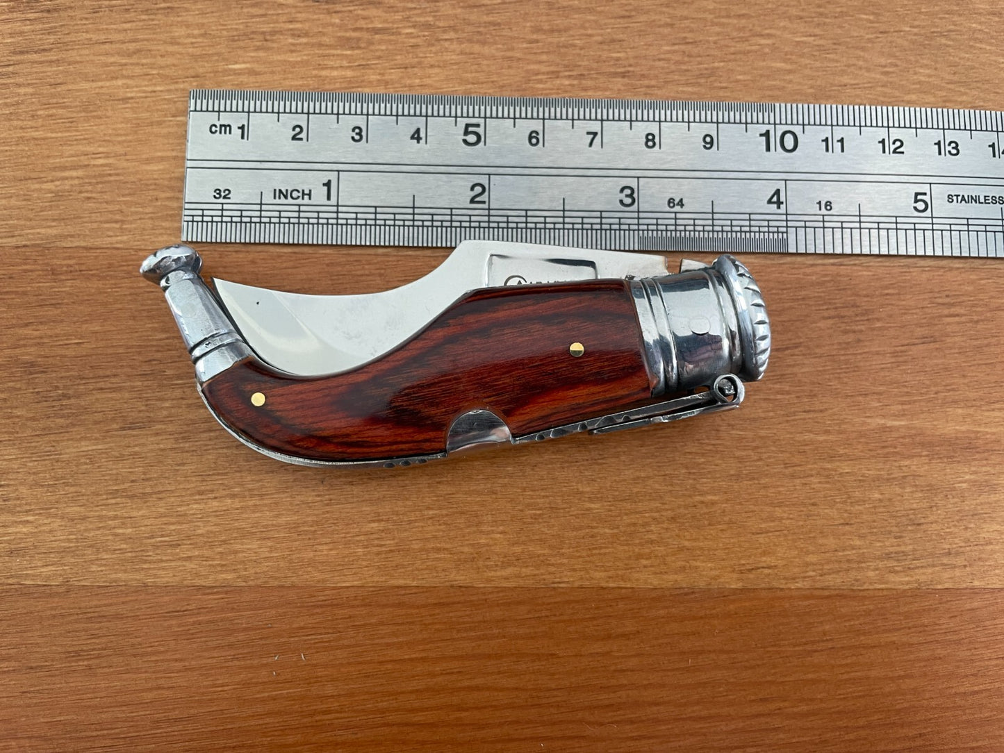 2.55” Spanish Navaja Capaora Pocket Knife Red Stamina Wood Scales - USA seller