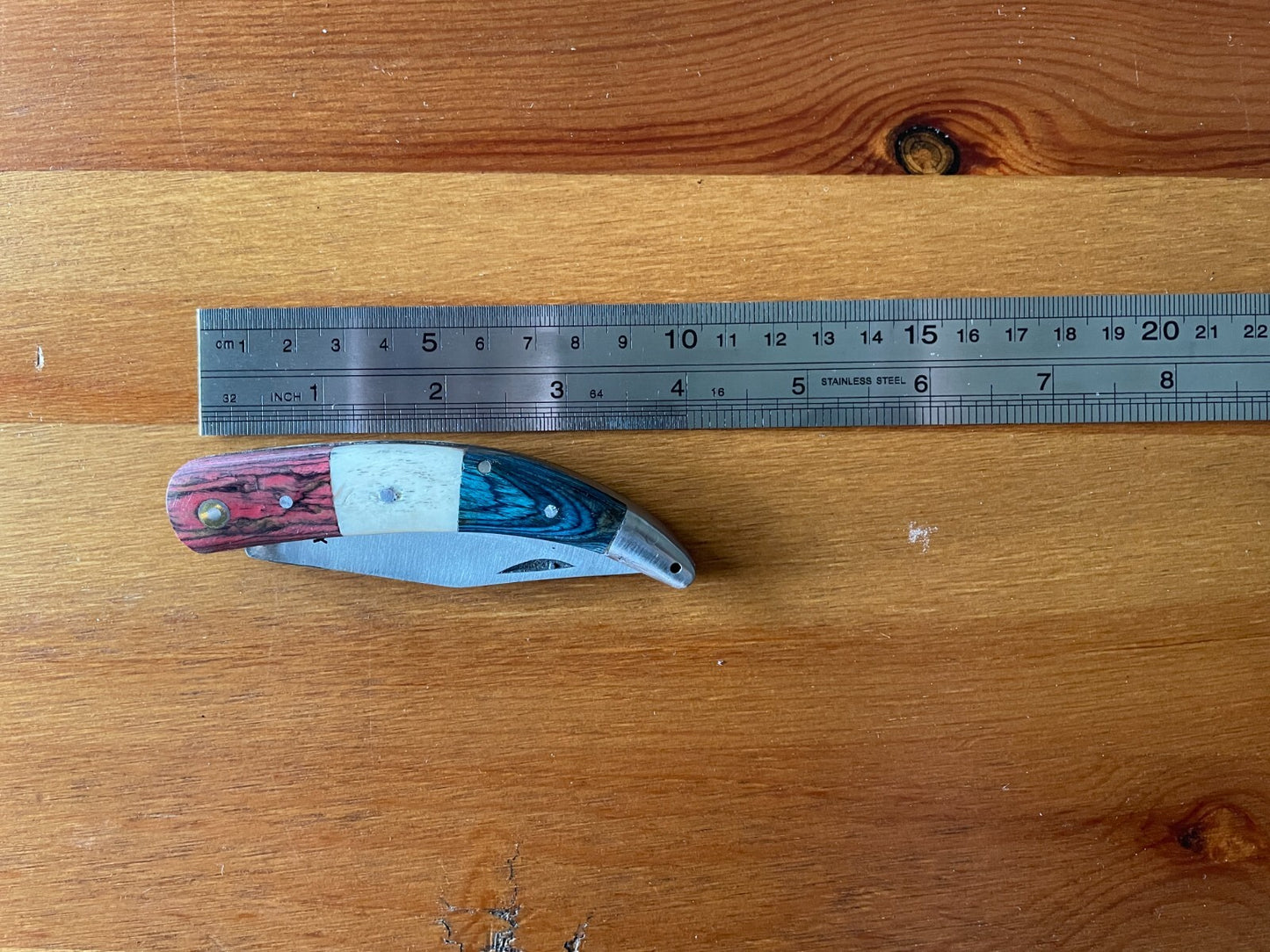 Spanish Navaja Pocket Knife 3.3” 3 color Wood Handle Handmade - USA Seller