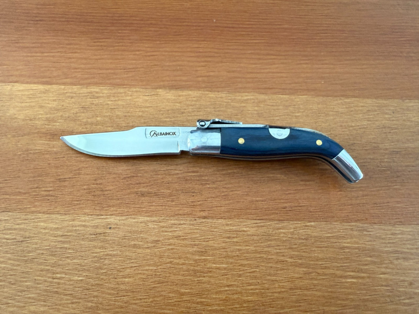 2” Spanish Navaja Teja Albacete Pocket Knife Blue Stamina Wood Scales From Spain