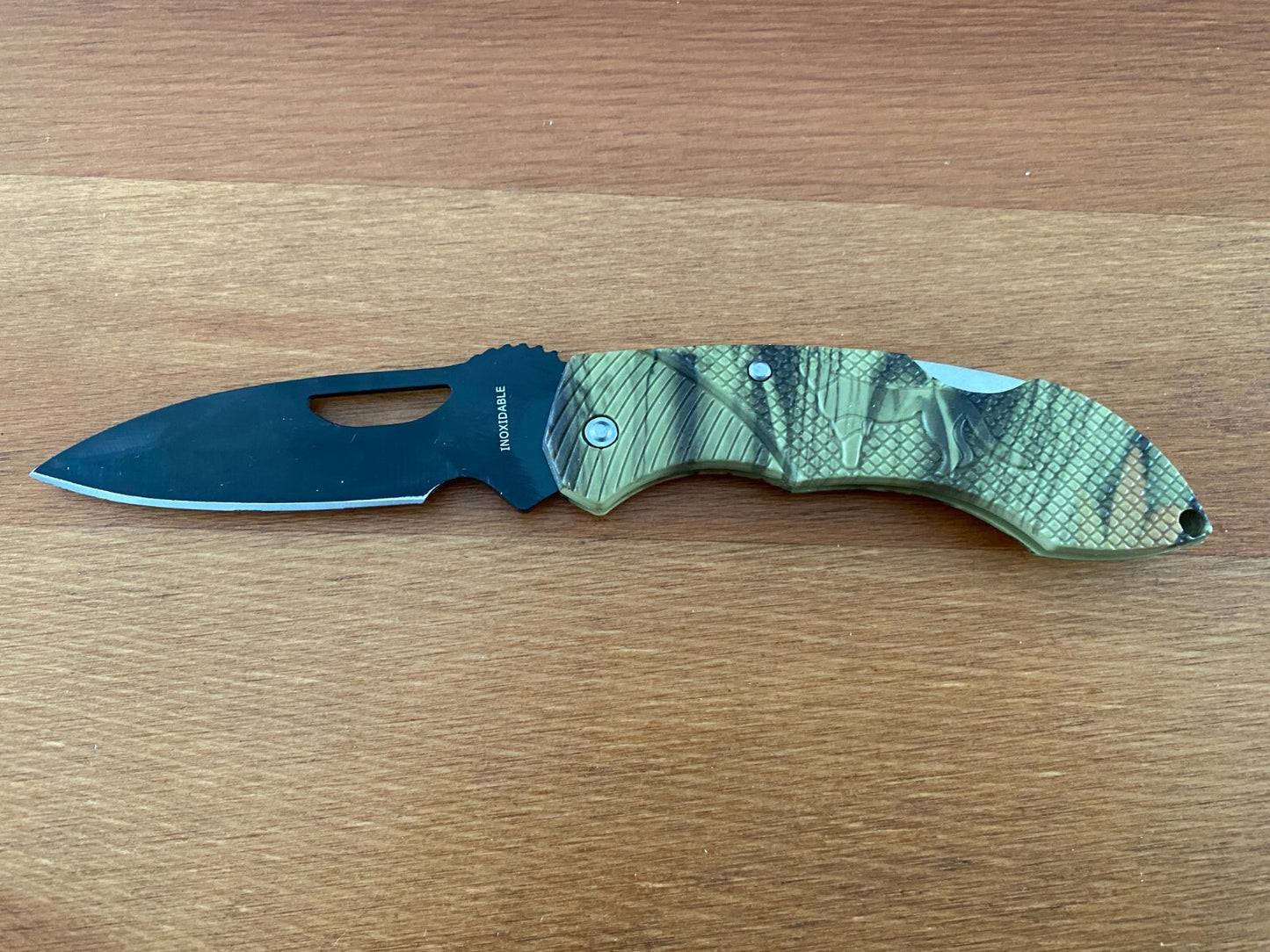 2.95" Stainless Black Blade Tactical Knife Plastic Camouflage Handle Lockback