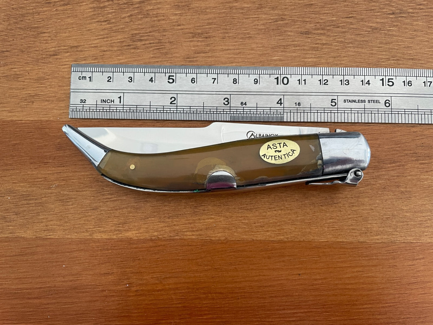 4.3" Spanish Navaja Teja Pocket Knife Real Bull Horn Scales - USA Seller