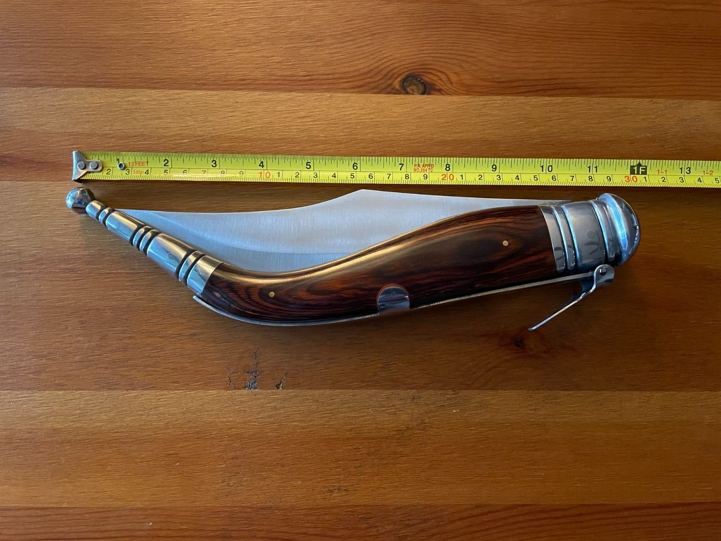 9" Giant Navaja Sevillana Folding Pocket Knife Red Wood Scales From Spain