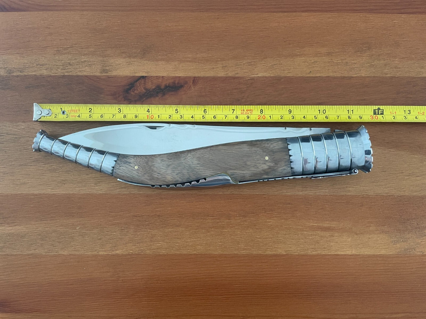 9 in. Estilete Spanish Navaja Folding Knife Zebra Wood Handle from Spain