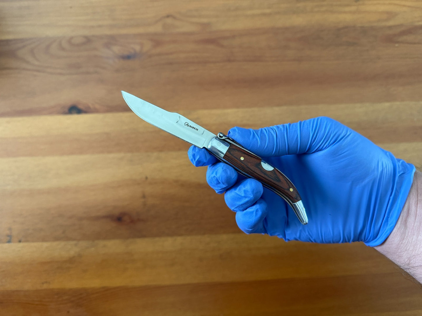2.8" Steel Spanish Navaja Teja Albacete Folding Pocket Knife Stamina Wood Scales
