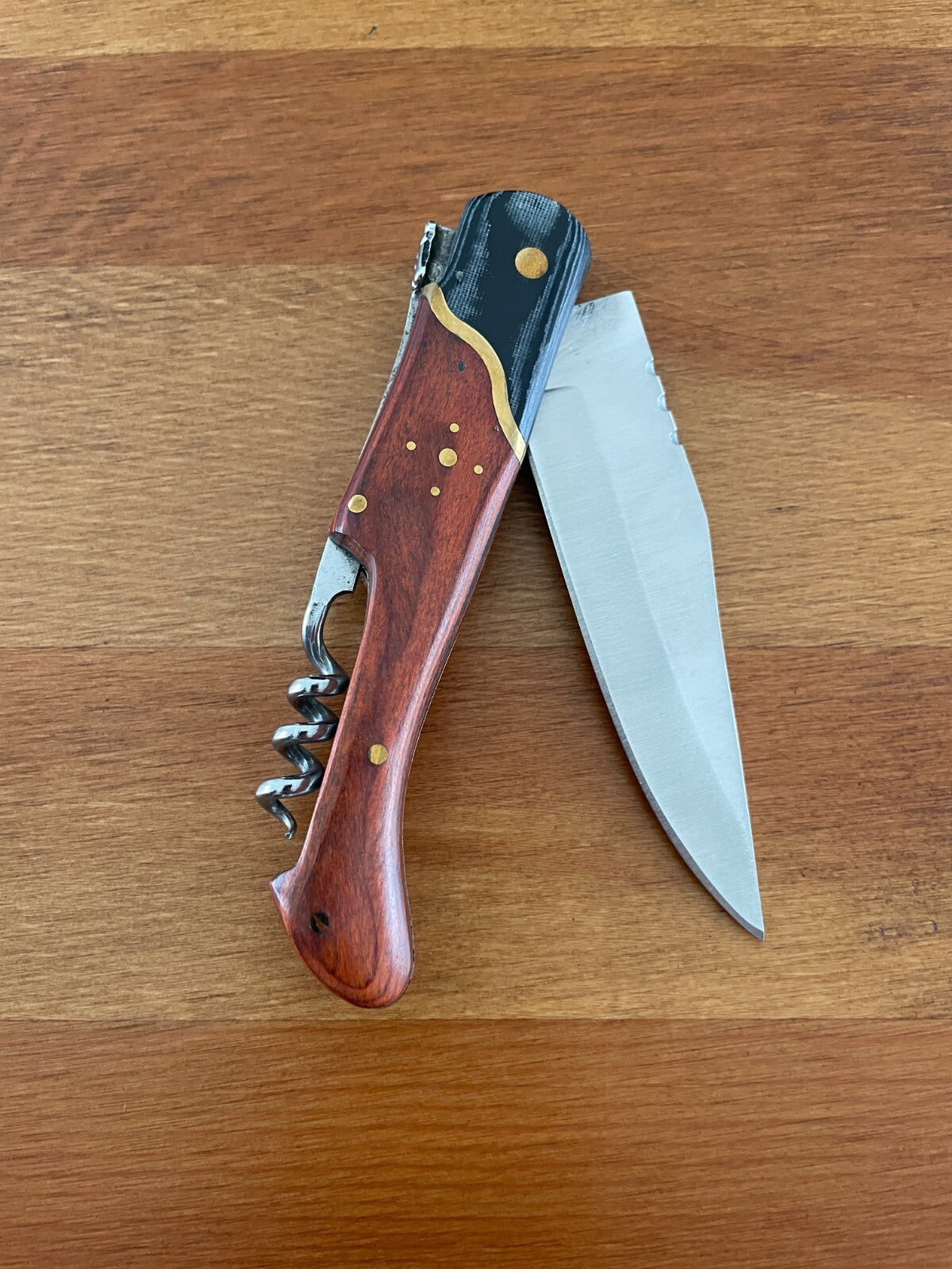 3.7” Navaja Laguiole Folding Pocket Knife Red Mikarta Handle Penknife Corkscrew