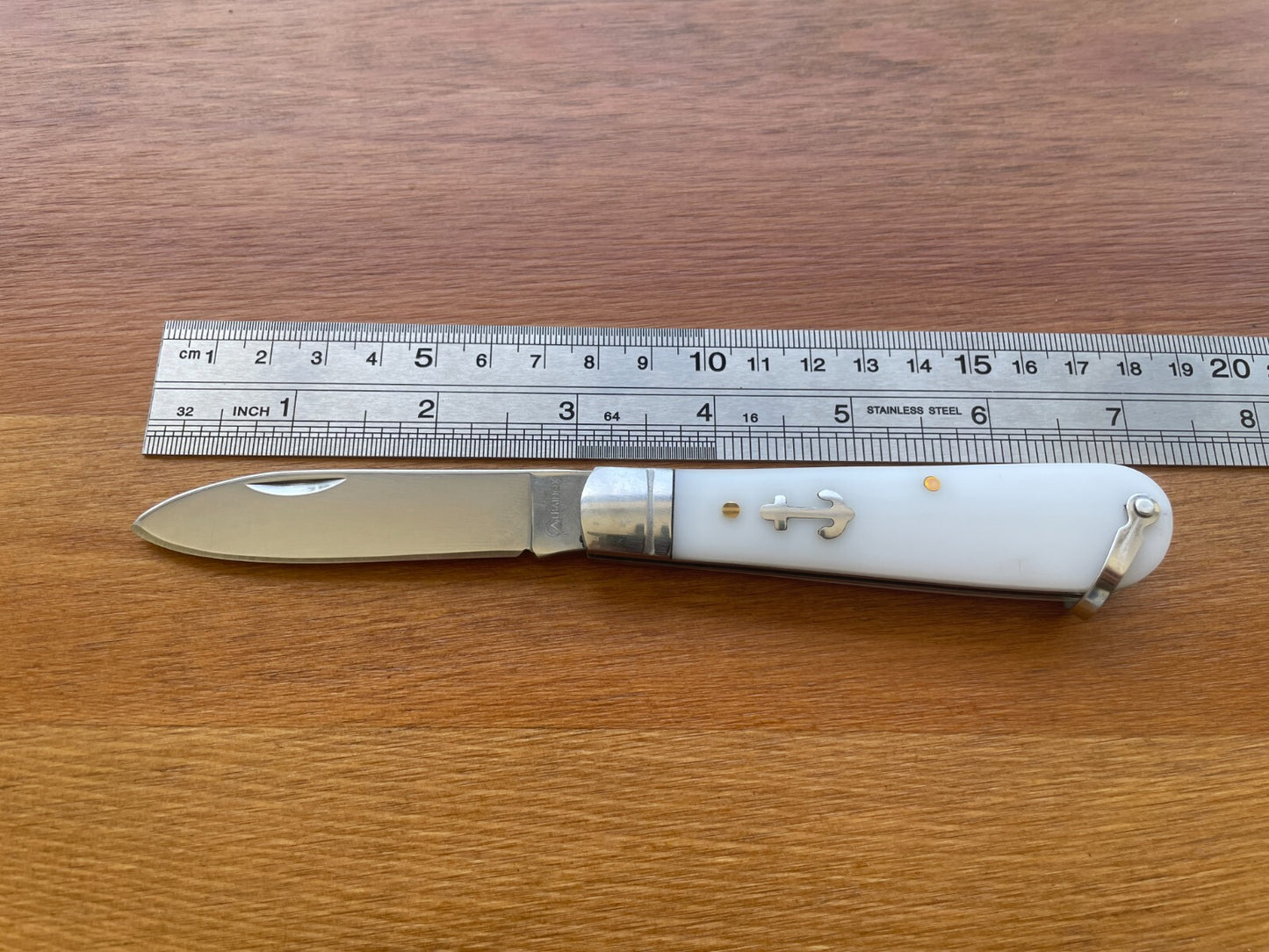 3" Pocket Knife Needle Point White ABS Handle Sailor / Marinera Navaja Spain
