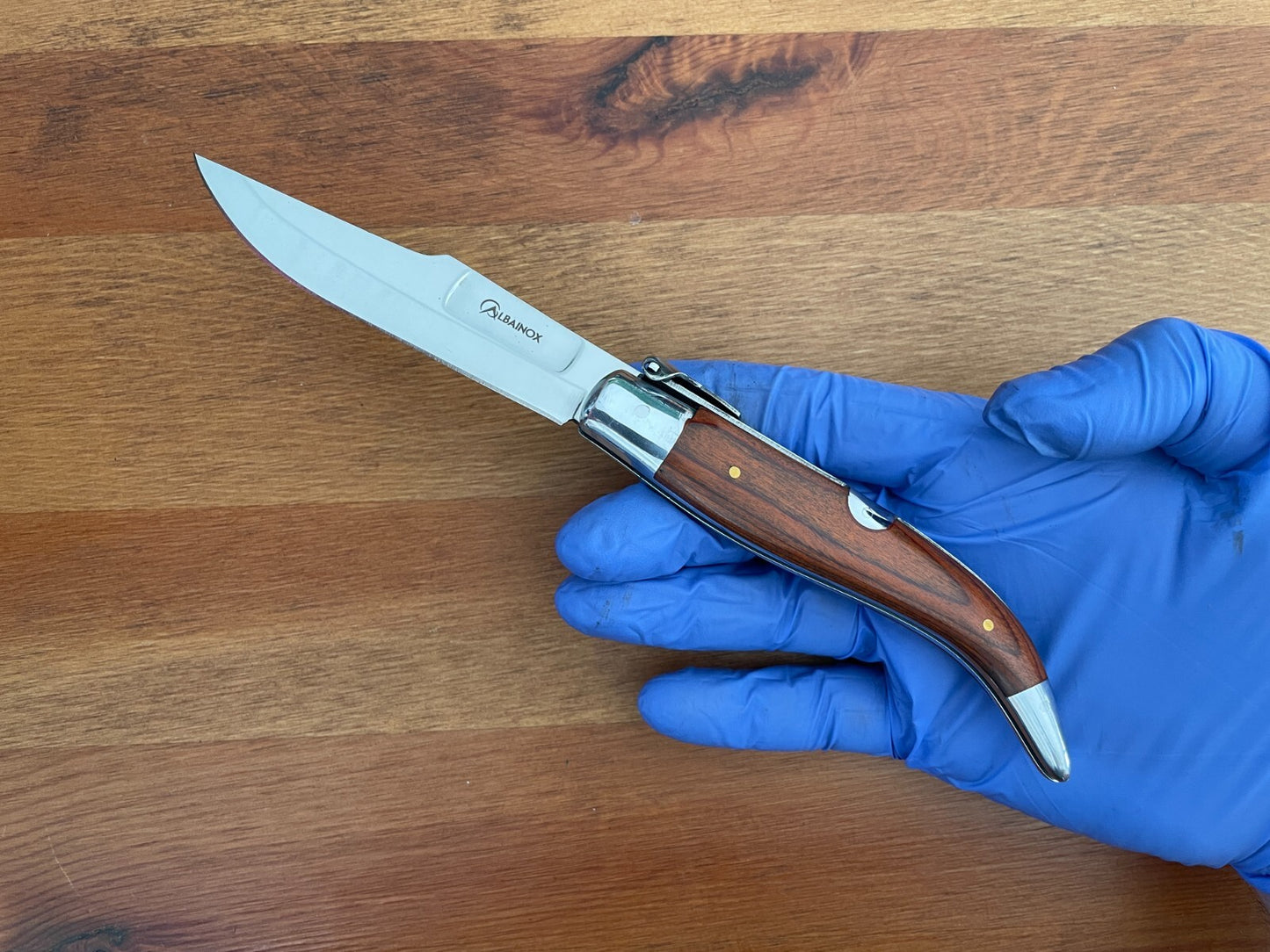 3.6” Spanish Navaja Teja Albacete Pocket Knife Red Stamina Scales - USA Seller