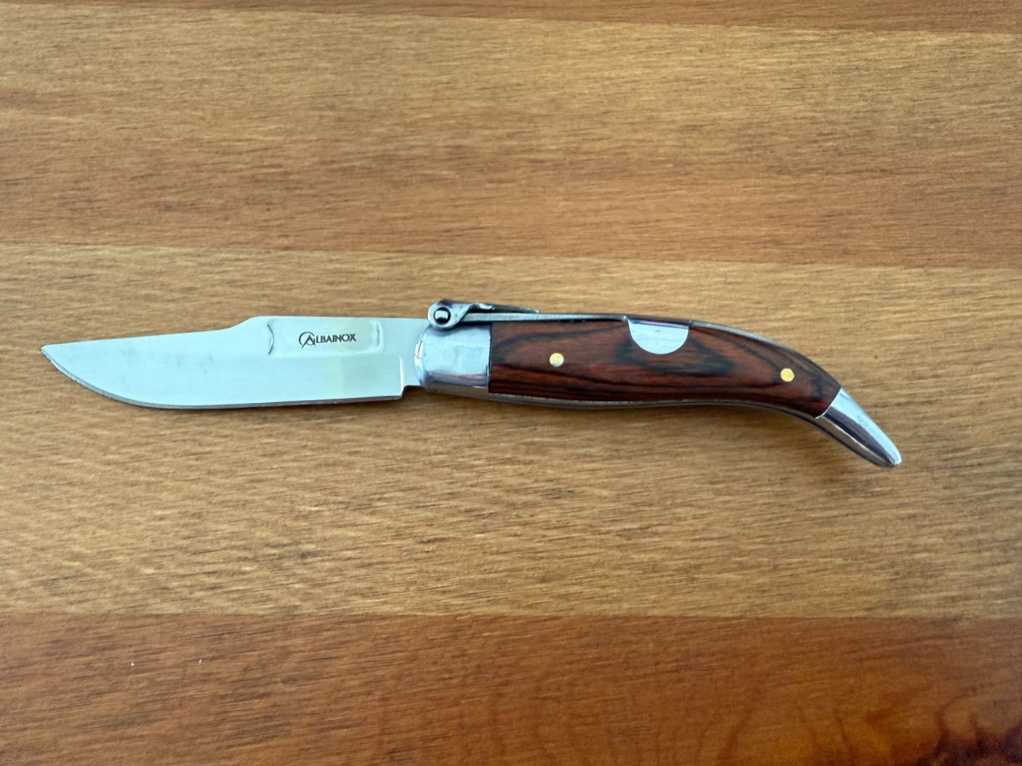 2.8" Steel Spanish Navaja Teja Albacete Folding Pocket Knife Stamina Wood Scales
