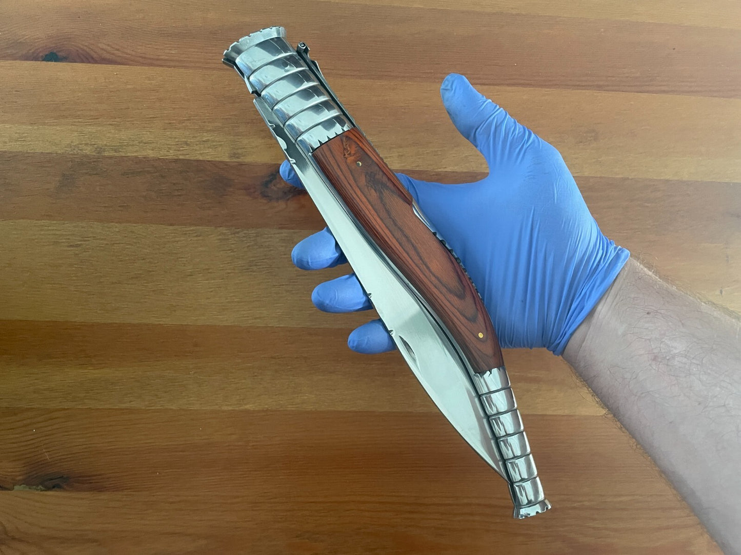 9 in. Estilete Spanish Navaja Folding Knife Red Stamina Wood Handle from Spain