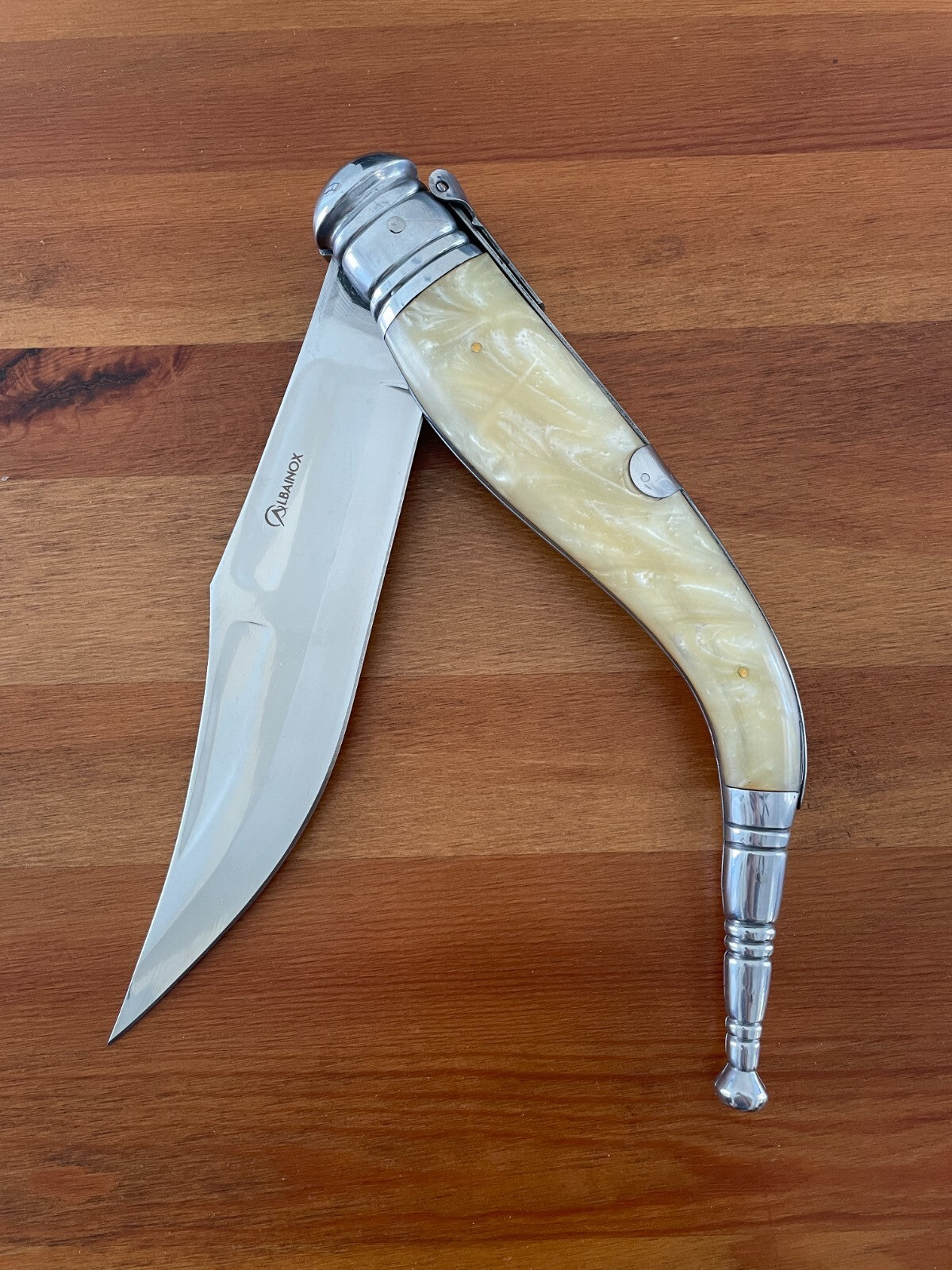 8.85" Giant Navaja Sevillana Folding Pocket Knife Nacre Imitation Handle Ratchet
