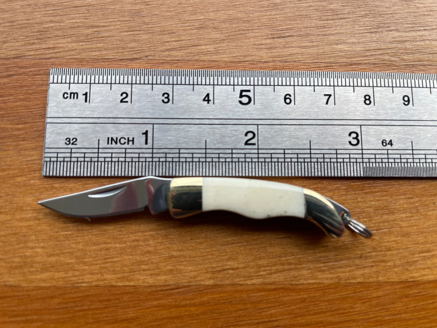 2.8" Full Length Miniature Pocket Knife 420 Steel Bone Scales Gift Box