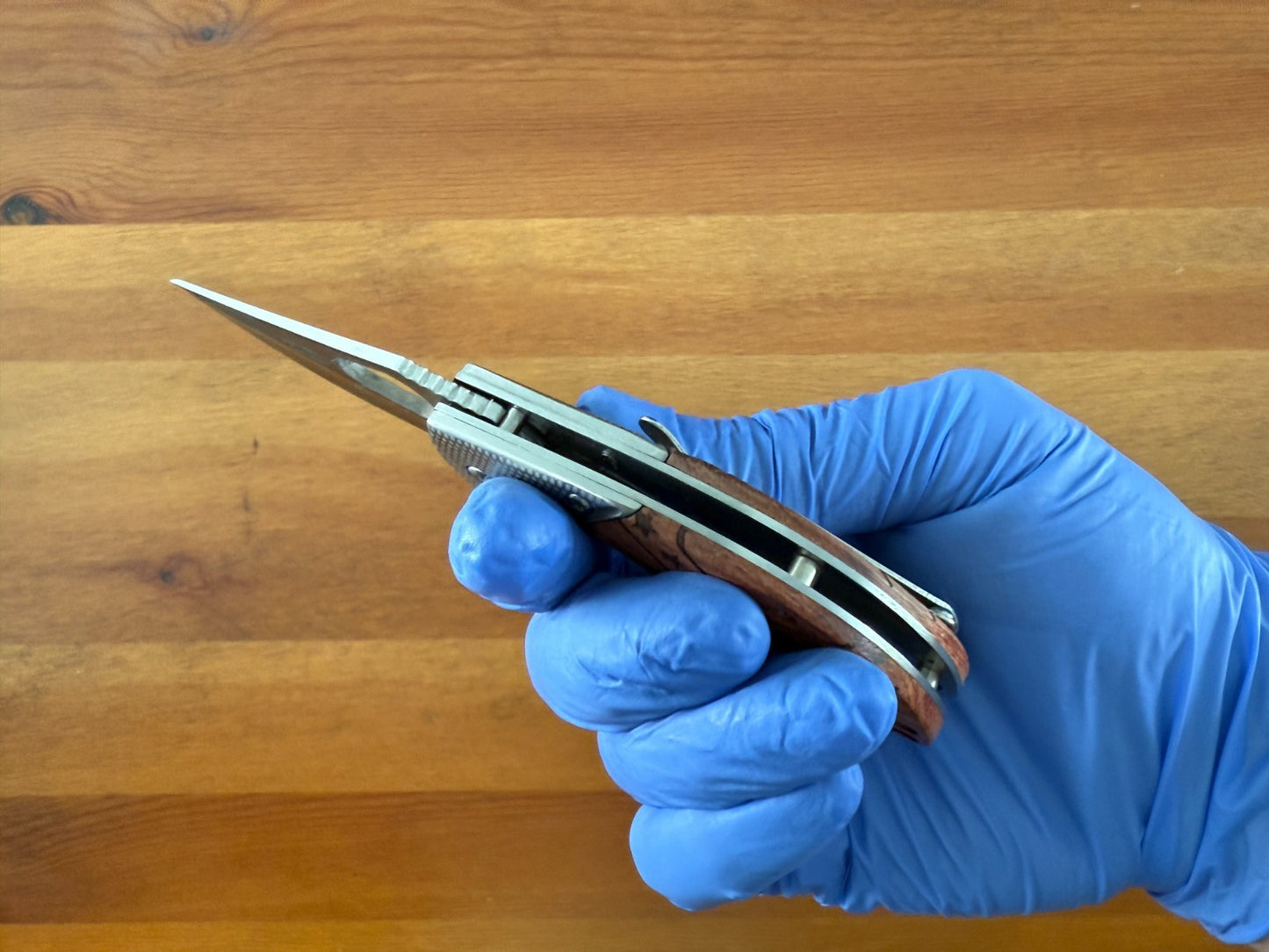2.4" Blade Navaja Pocket Knife Rosewood Scales Liner Lock Pocket Clip - Spain