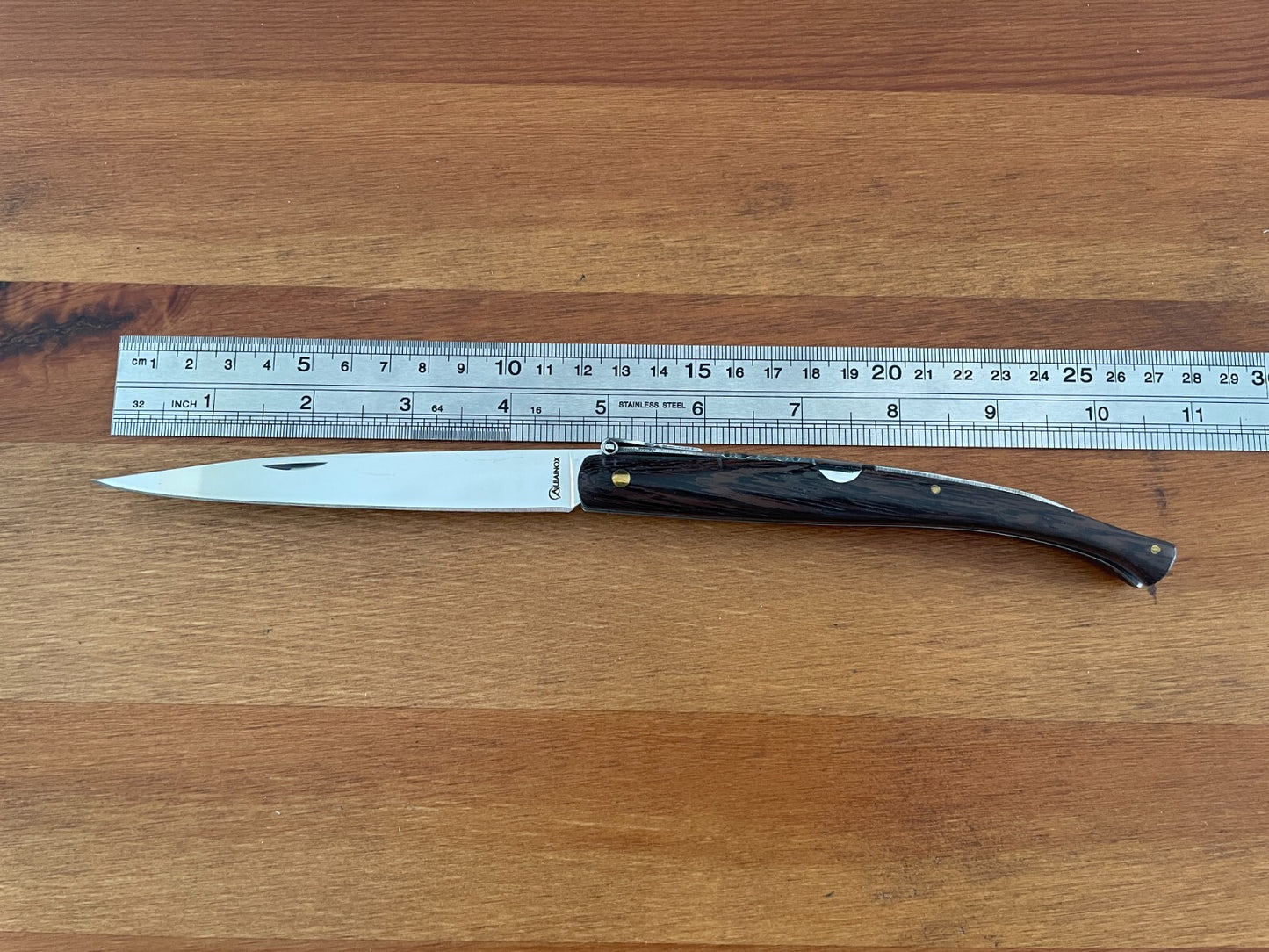 4.7 in. Estilete Spanish Navaja Pocket Knife Wenge Wood Handle From Spain