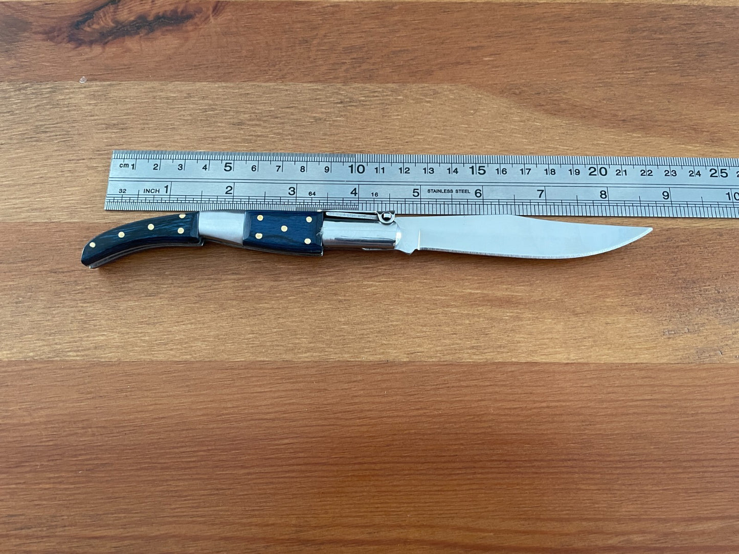 3.8” Arabian Folding Pocket Knife Blue Stamina Wood Handle from Spain