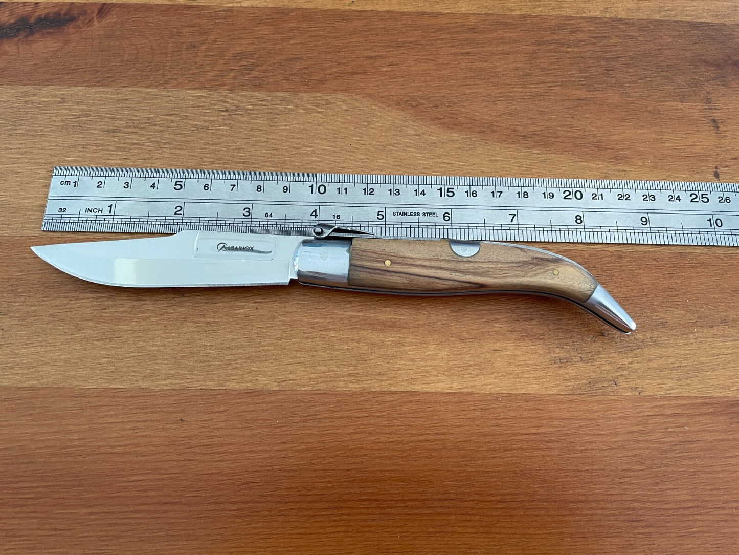 3.6" Spanish Navaja Teja Albacete Pocket Knife Olivo Wood Scales - US Seller