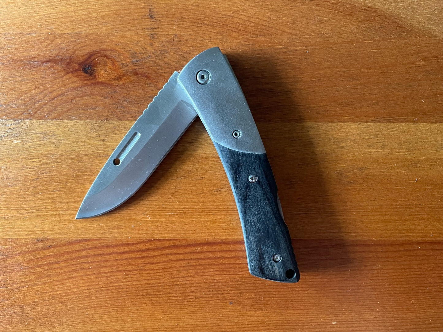 3.14" Tactical Knife Stainless Steel 3CR13 Wood Scales From Spain