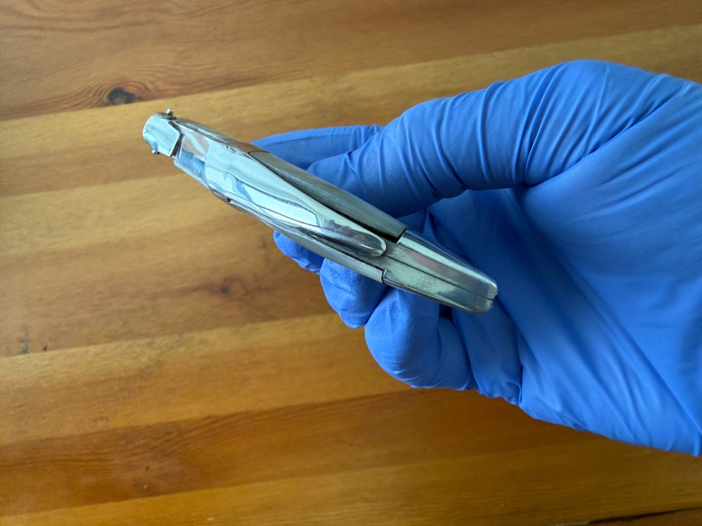 3.6" Steel Blade Spanish Navaja Teja Albacete Mother of Pearl Imitation Scales