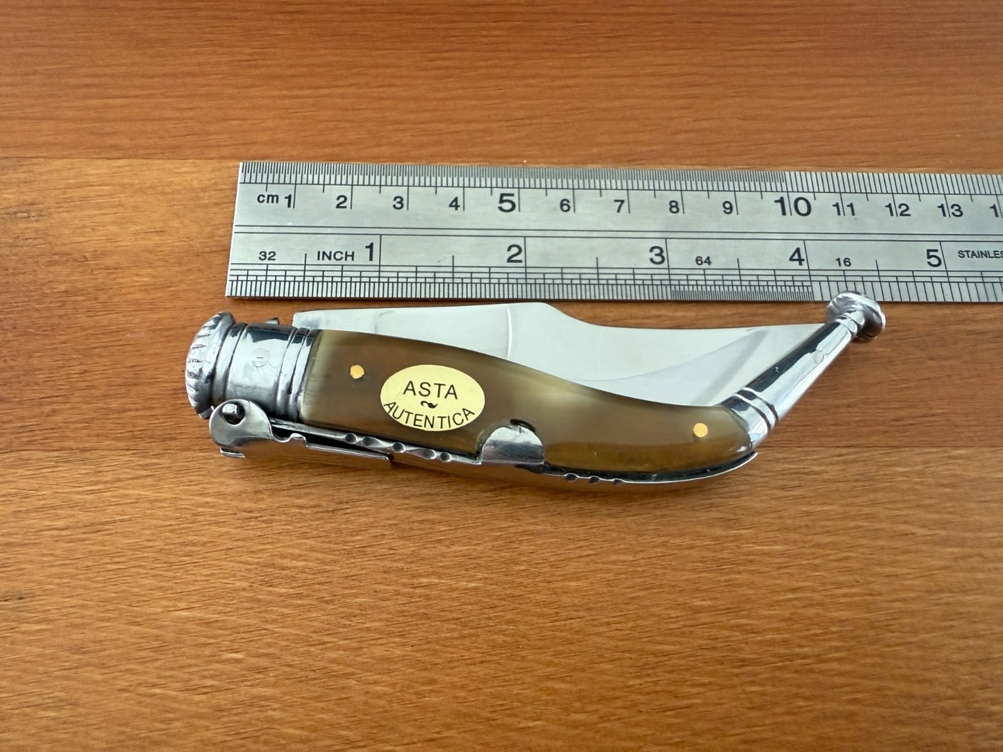 3.15" Navaja Jerezana Pocket Knife Bullhorn Scales with Ratchet From Spain