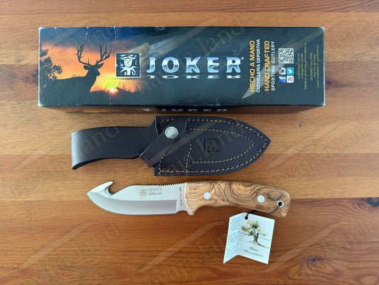 Joker OSO-D Skinning Knife 4.72” MOVA Blade | Olive Wood Handle | Made in Spain