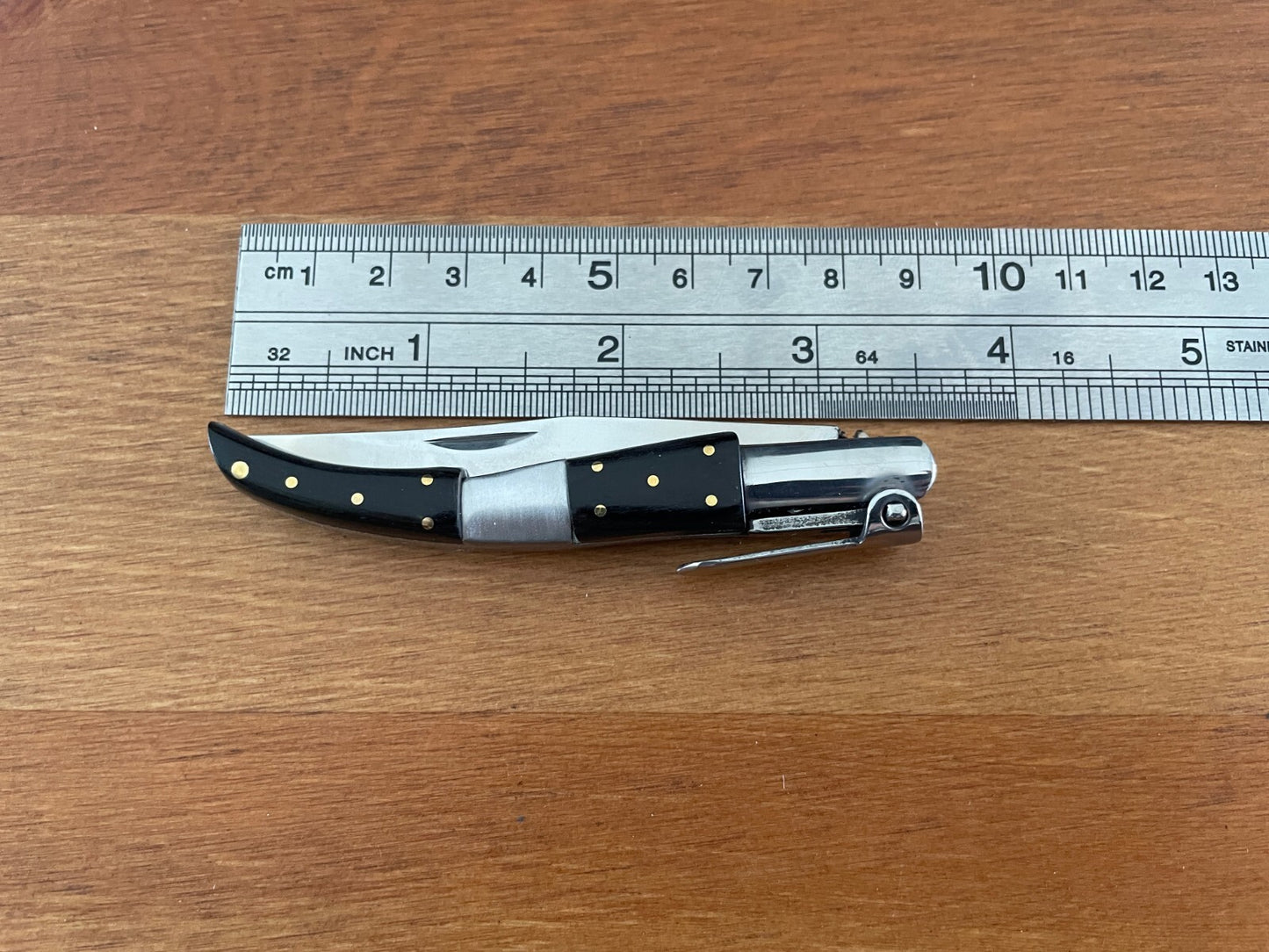 2.75” Arabian Style Navaja Folding Pocket Knife Black Wood and Steel Handle