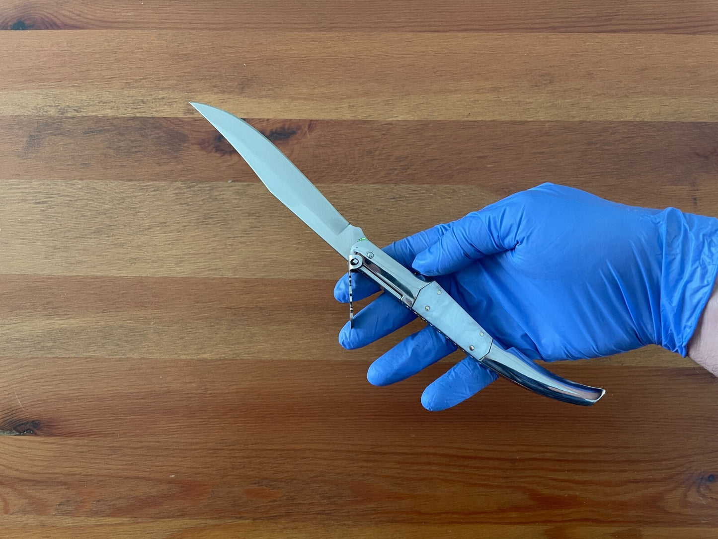 5.1" Arabian Style Navaja with Ratchet Pocket Knife White Acrylic Scales - Spain