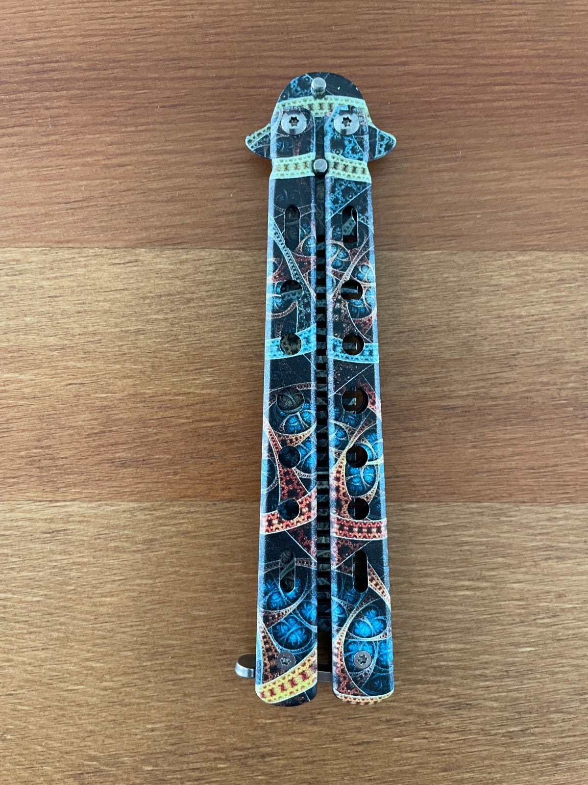 3.9" Steel Comb-style Trainer Dull 3D-printed Handle and Blade Clock Gear Design