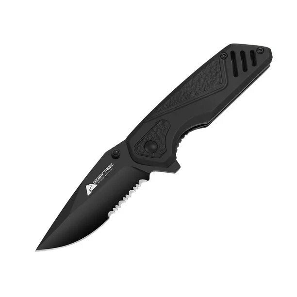 2.8" Blade Ozark Trail Folding Knife High-Quality Aluminum Handle Pocket Clip
