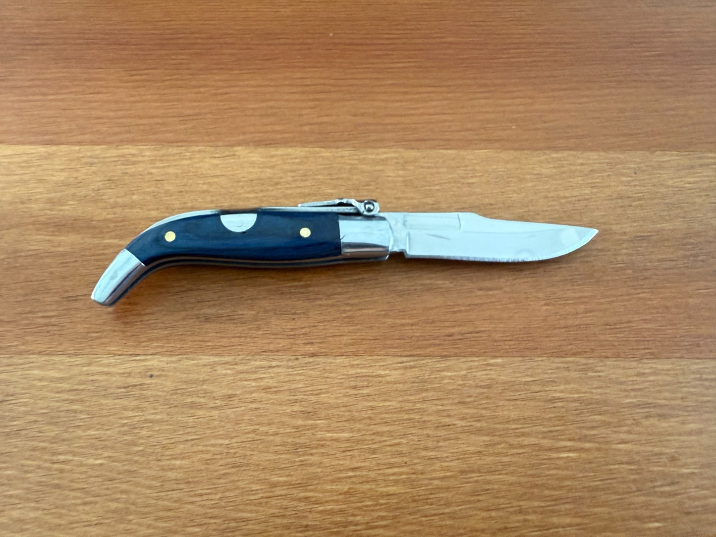 2” Spanish Navaja Teja Albacete Pocket Knife Blue Stamina Wood Scales From Spain