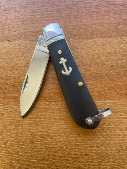 2.6" Pocket Knife Needle Point Black ABS Handle Sailor / Marinera Navaja Spain