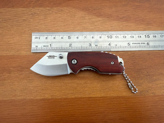 1.8" Blade Navaja Small Pocket Knife Stainless Wood Scales Liner Lock Keychain