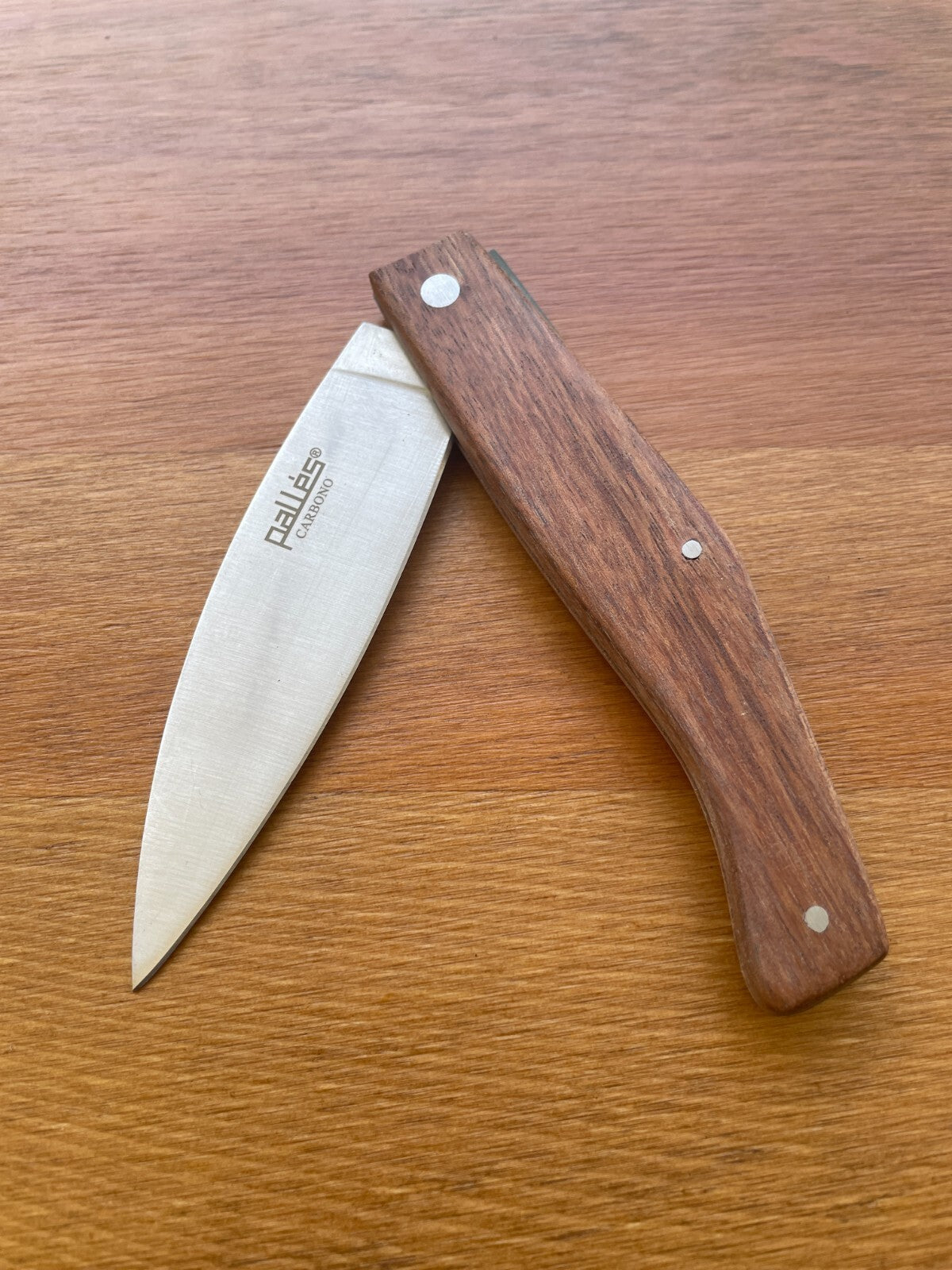 3.9" Pallés Carbon Steel Navaja Pocket Knife Wood Handle Slipjoint From Spain