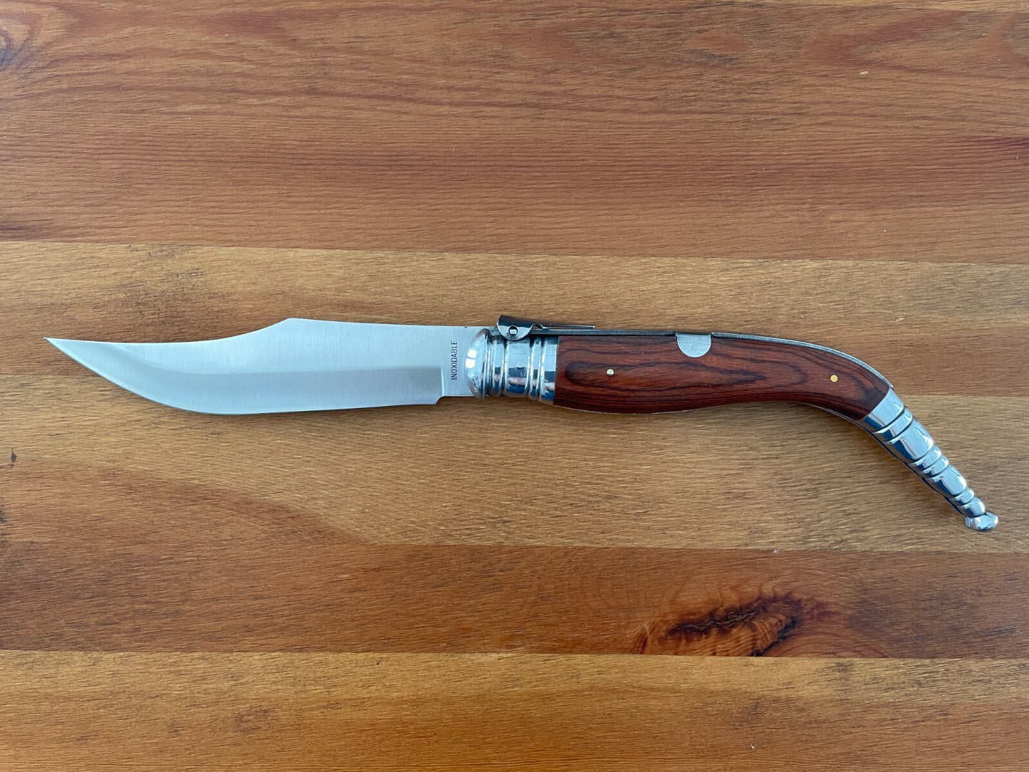 6.5” Navaja Sevillana Style Folding Knife Red Wood Scales From Spain - US Seller