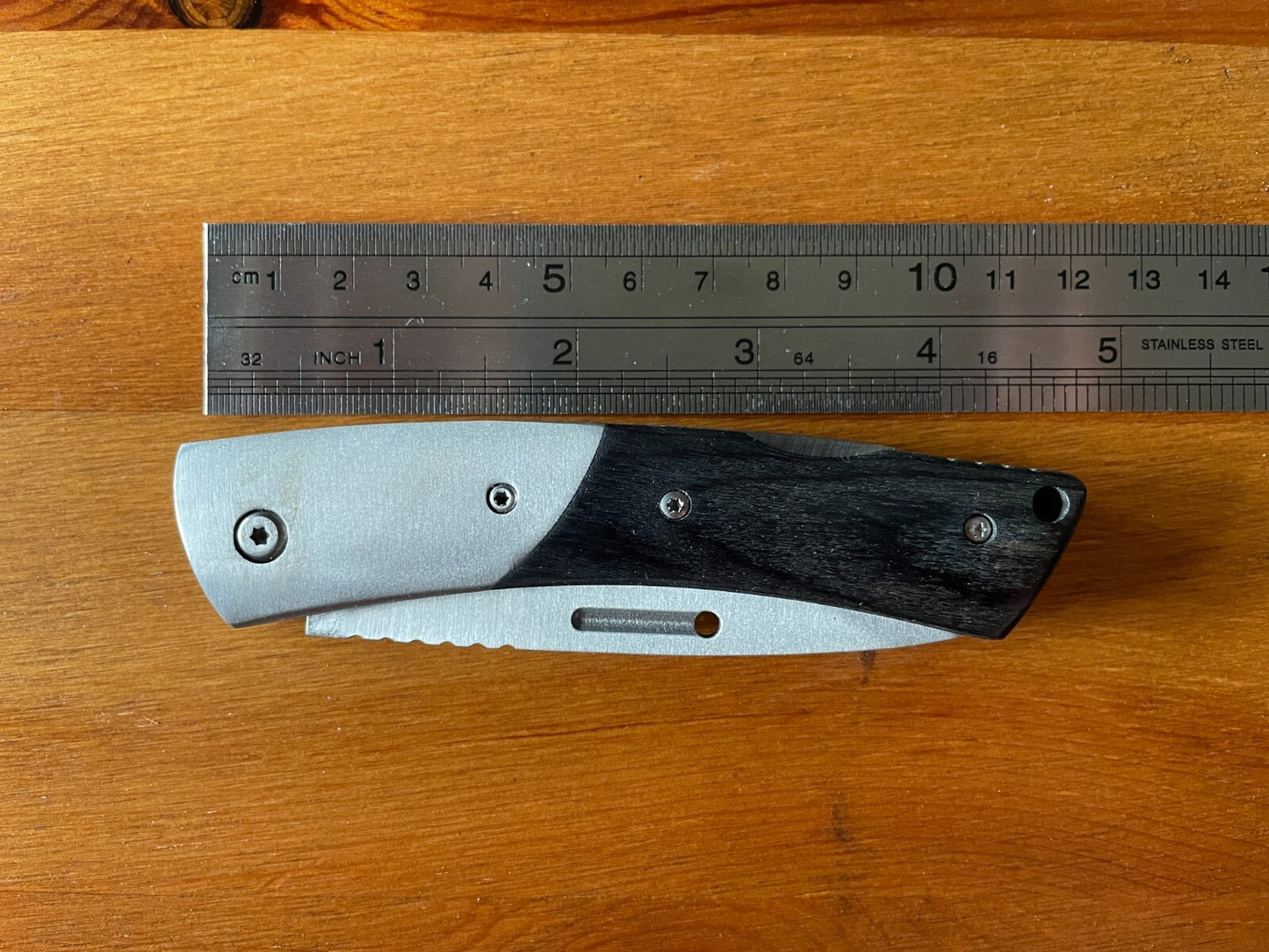 3.14" Tactical Knife Stainless Steel 3CR13 Wood Scales From Spain