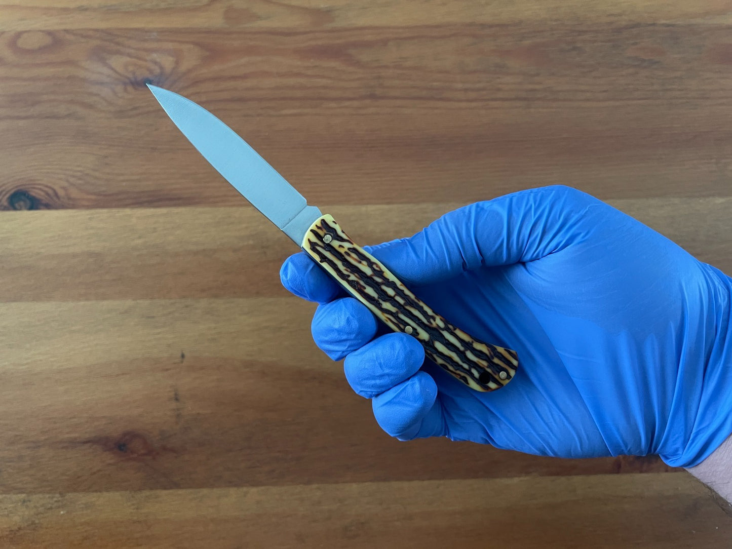2.7" 420 Steel Blade Pocket Knife Small Navaja Deer Antler Imitation Scales