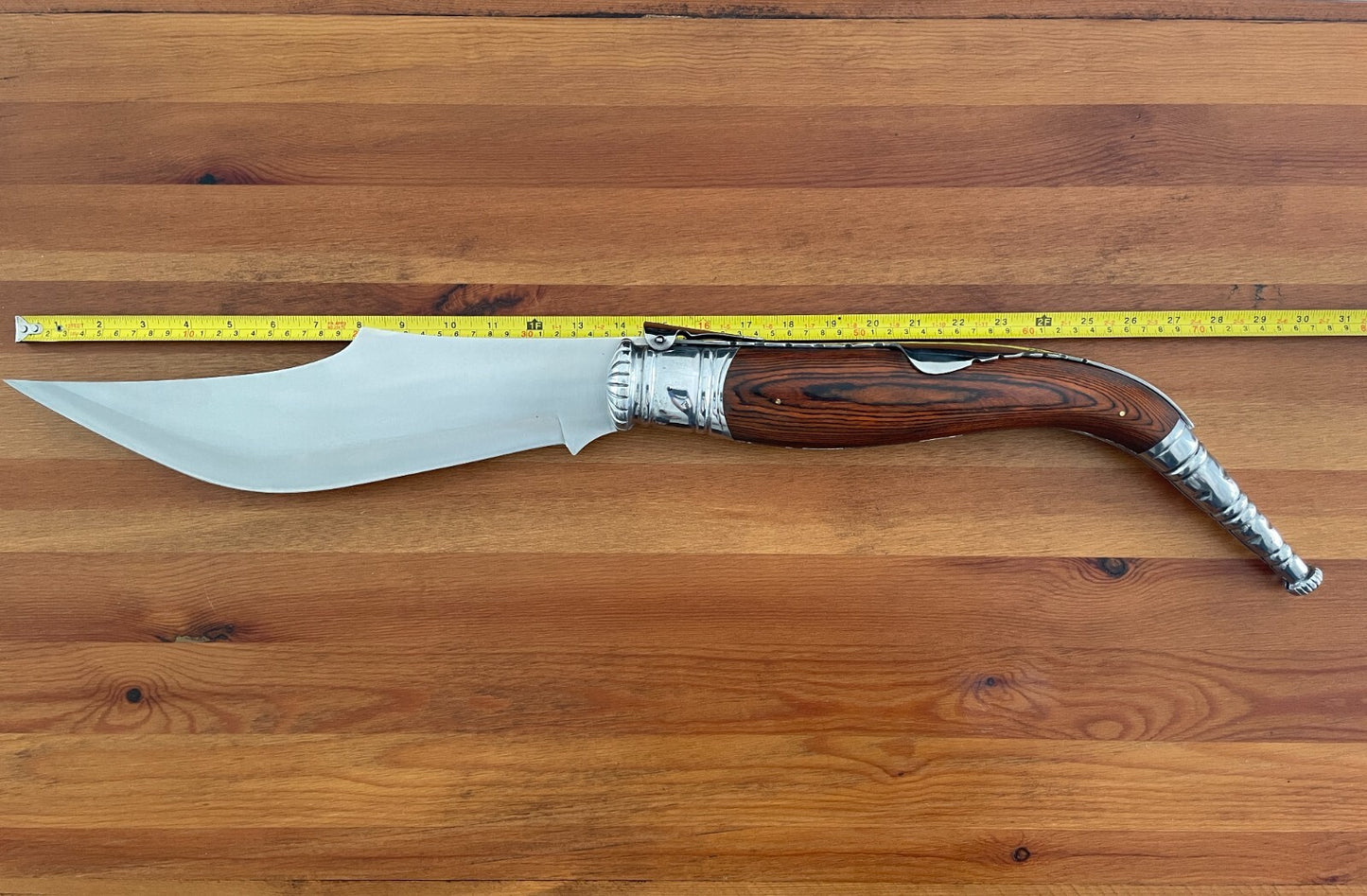 13.7" Gigantic Navaja Sevillana Folding Knife Red Wood Scales From Spain