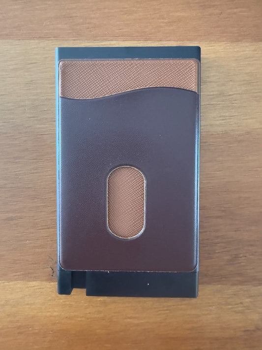 Stranger Things Pop Up Wallet Brown Leather Credit Card Holder and Cash Aluminum