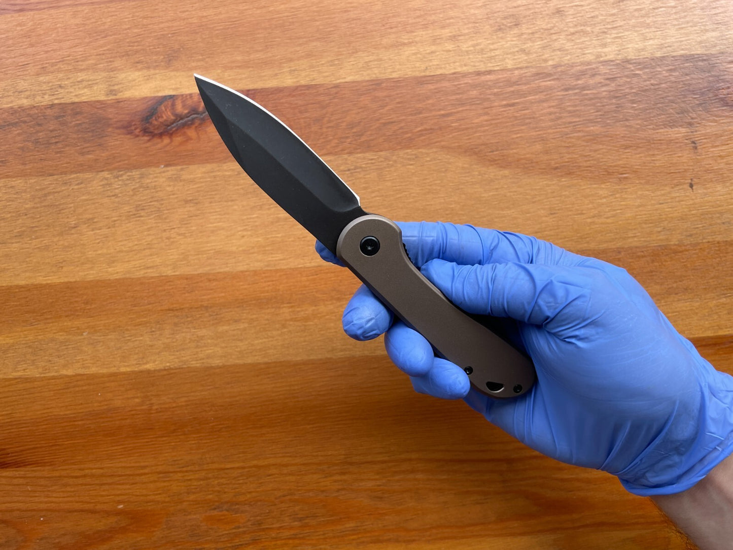 3" 420 Steel Blade Finished in Stone Brown Aluminum Handle Liner Lock From Spain