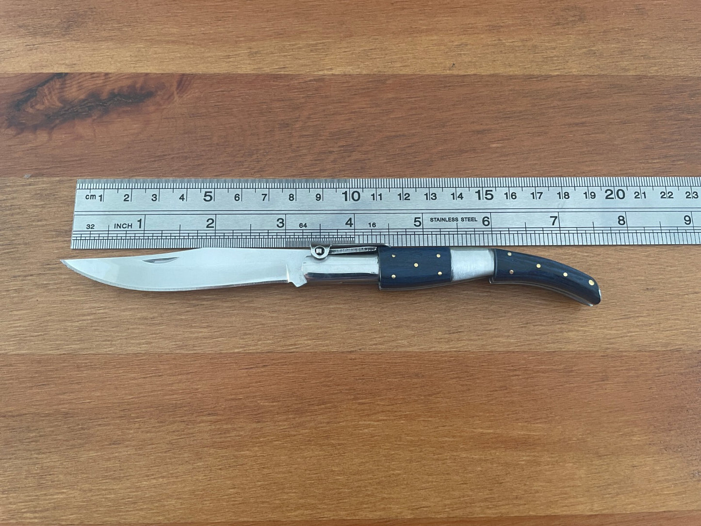 3.14" Arabian Folding Pocket Knife Blue Wood Scales Navaja Handcrafted in Spain