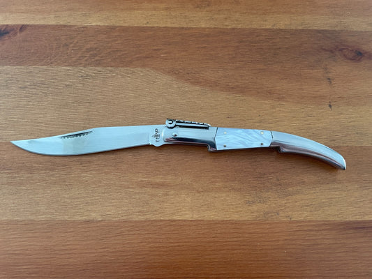 4.3" Arabian Style Navaja with Ratchet Pocket Knife Pearl Silk Model From Spain