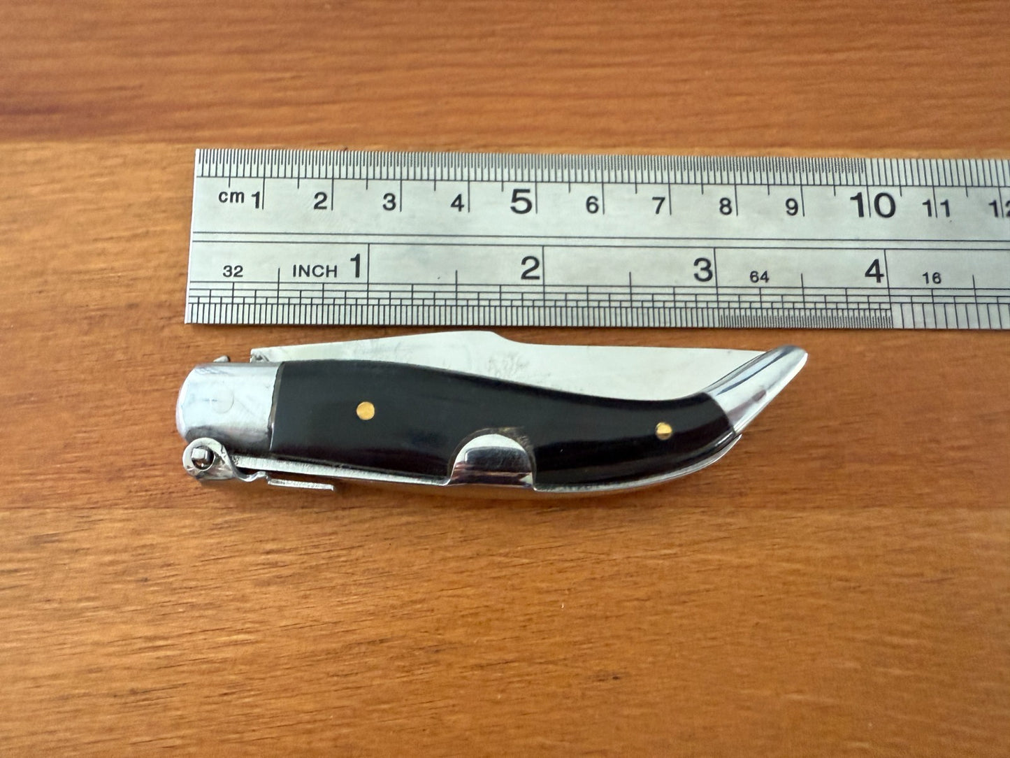 2.7” Spanish Navaja Teja Albacete Pocket Knife Bullhorn Scales Billet Lock Spain